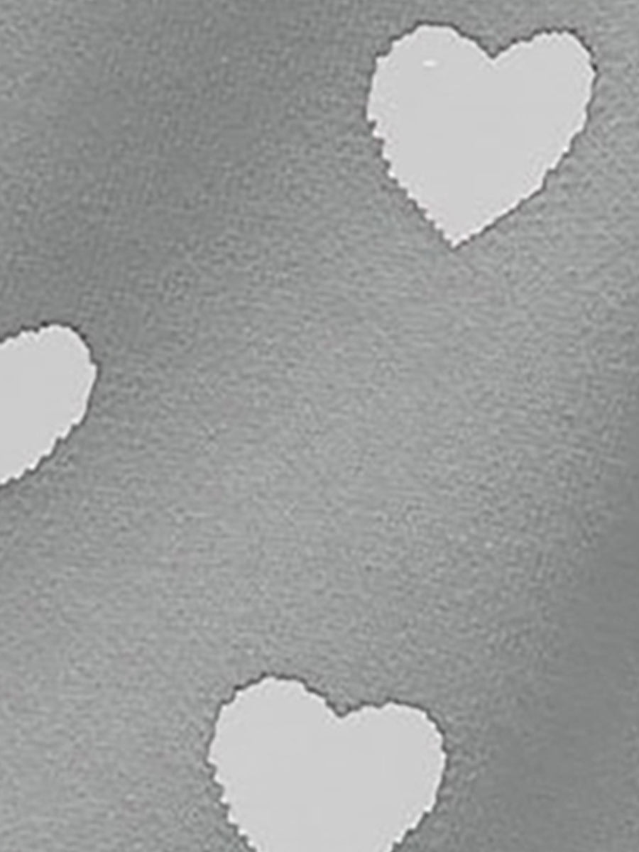 Crew Neck Heart Pattern Pullover Knitted Sweater