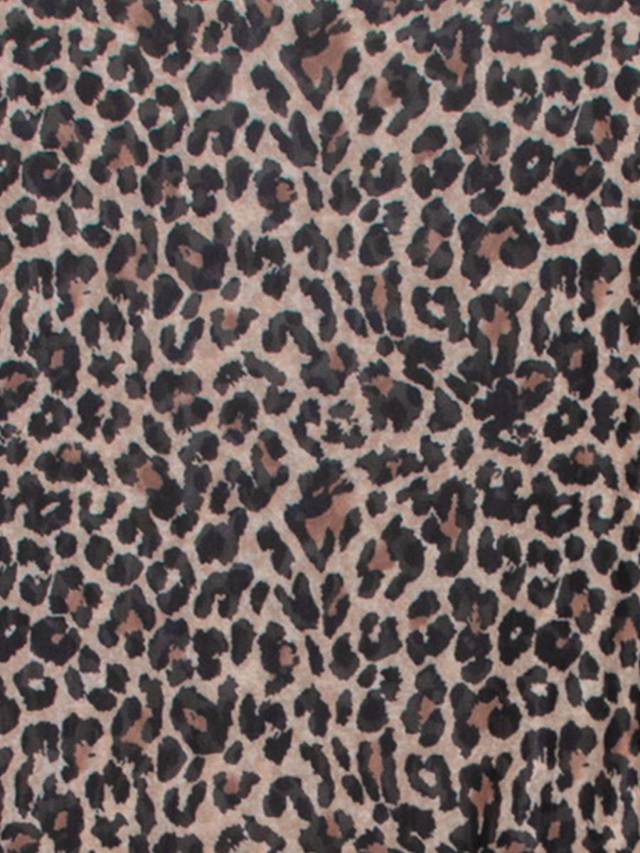 3 Pieces Floral Leopard Halter Neck Bikinis & Maxi Bodycon Skirt Cover-Up Beachwear Set