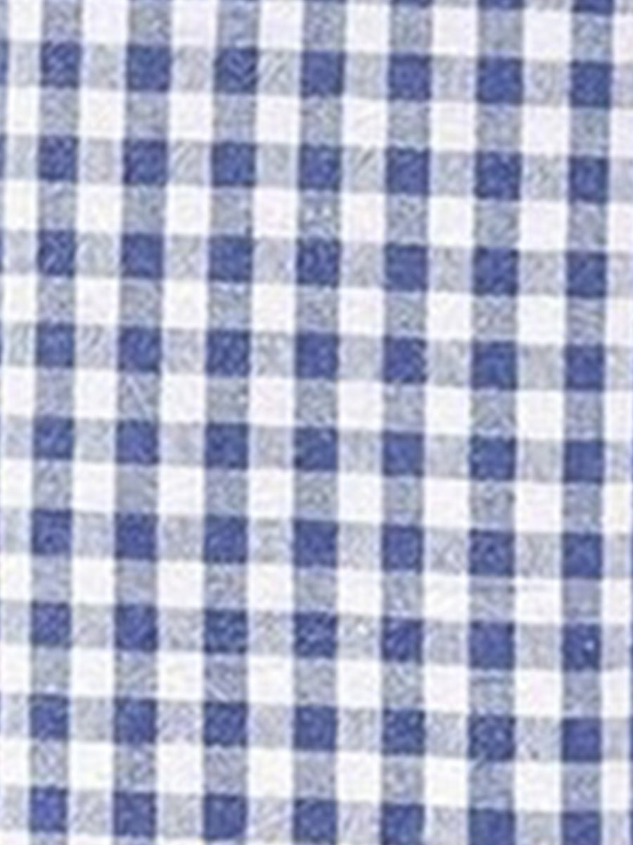 Gingham Elastic Waist Pocket Wide Legs Long Trousers Pants