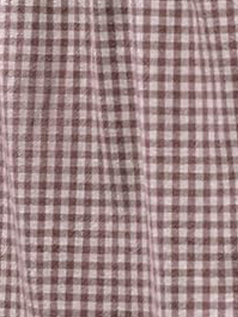 Gingham Button Down Cap Sleeve Blouse