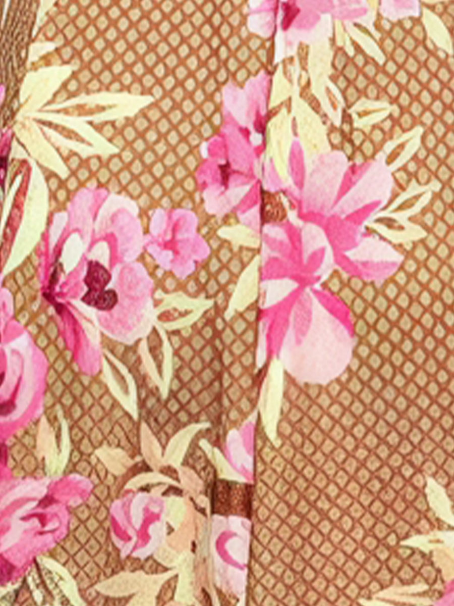 Floral Spaghetti Strap A-Line Maxi Dress