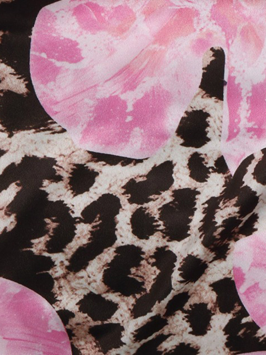 Floral Leopard Bodycon Fishtail Maxi Skirt