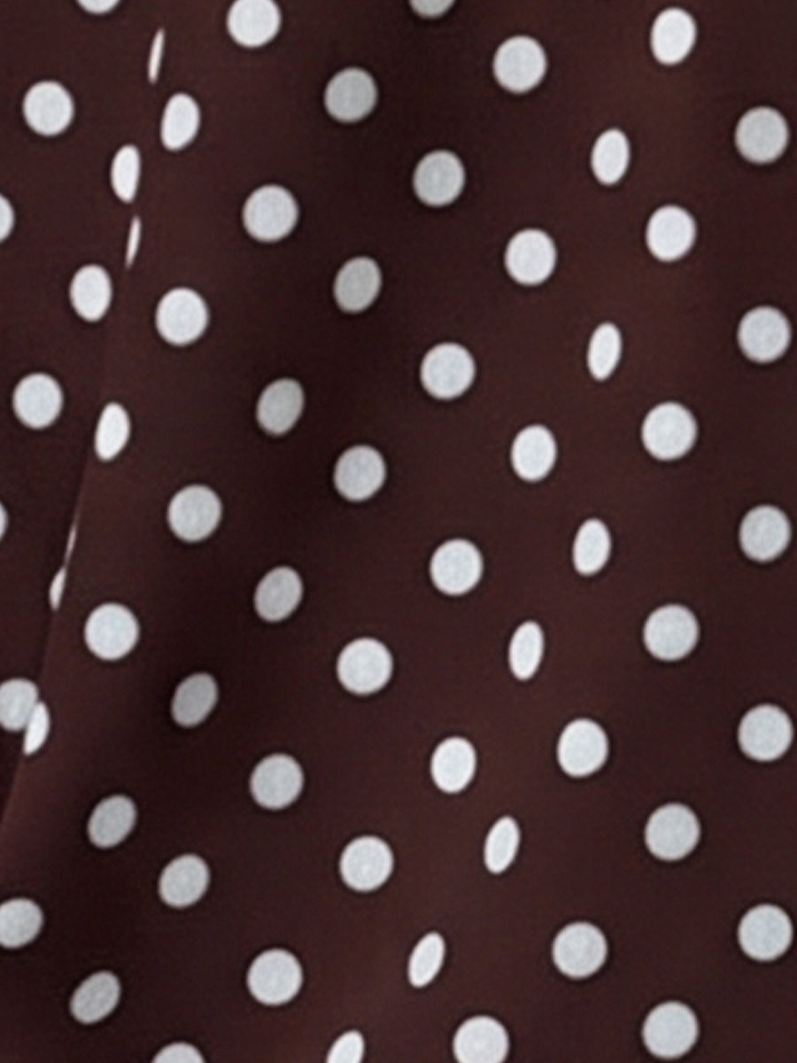 2 Pieces Polka Dots Print Casual Long Sleeve Sweatshirt and Trousers Pants Matching Set