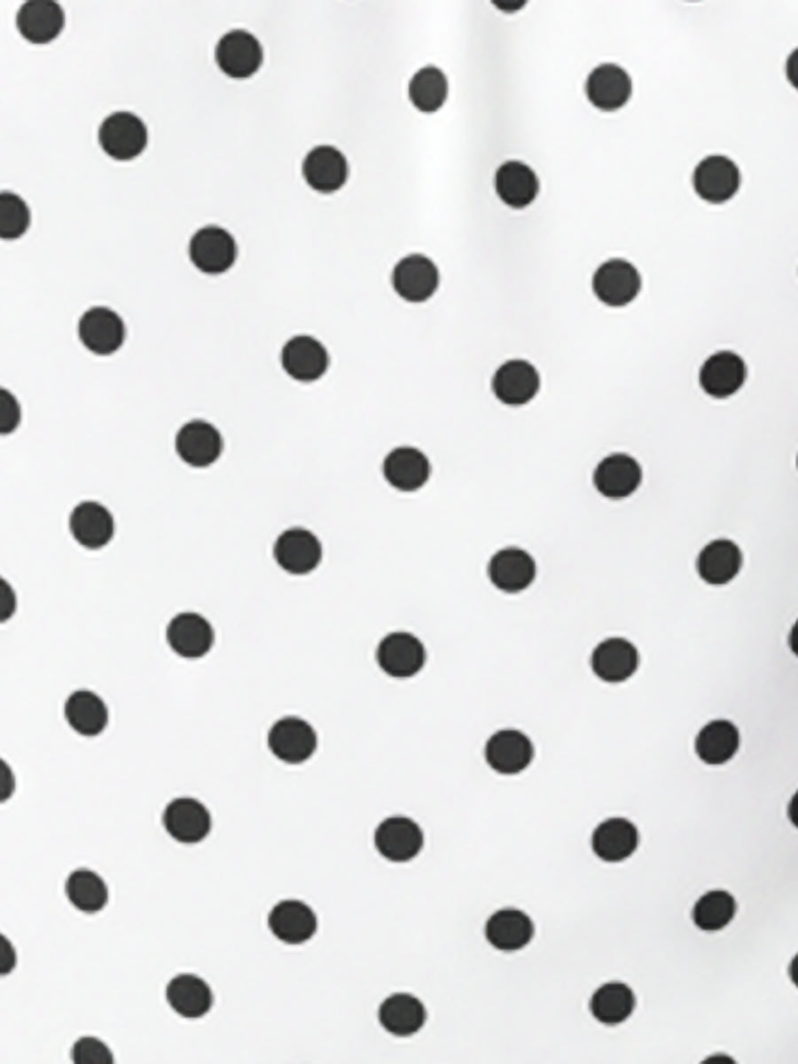 Polka Dots Ruched Halter Neck Sleeveless Blouse