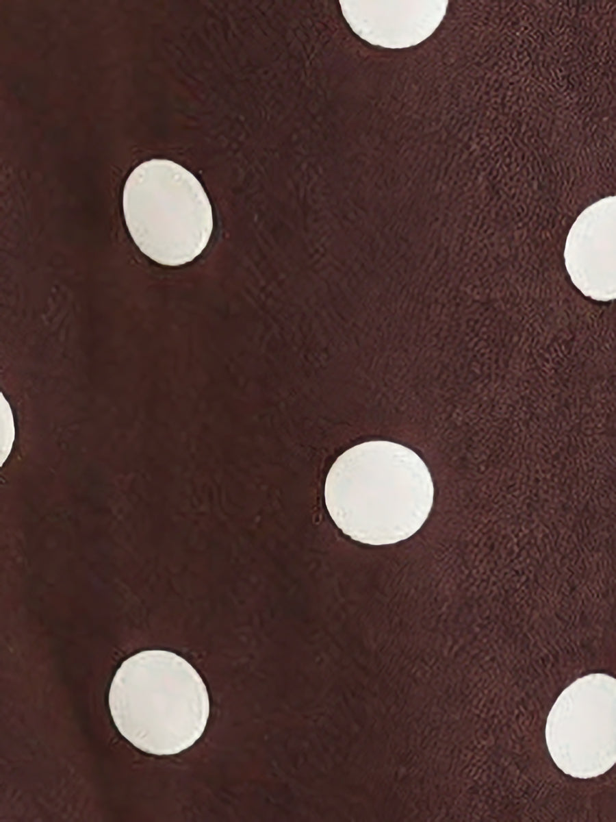 Polka Dot Mid-Rise Wide Legs Denim Pants Jeans