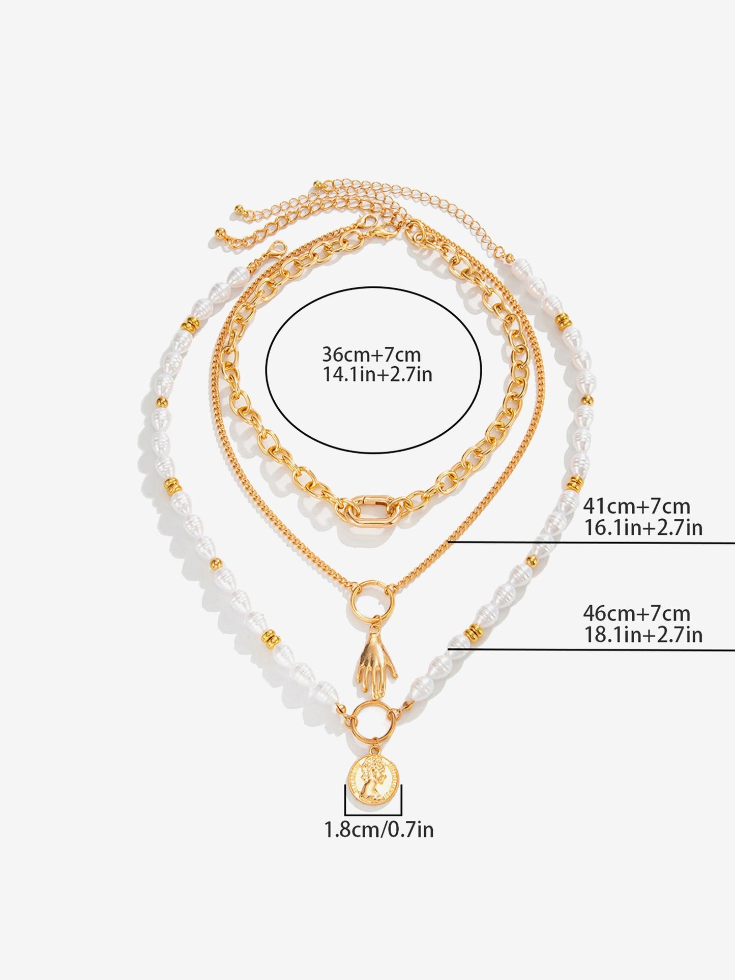 Faux Pearl Alloy Multi-Layer Pendant Necklaces