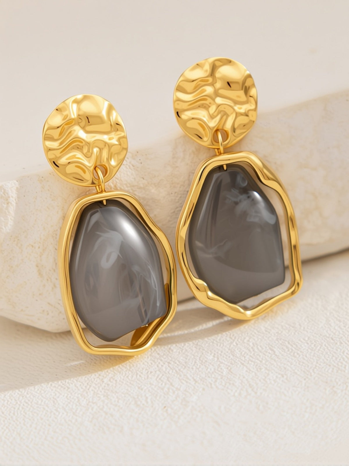 Irregular Baroque Imitation Gemstone Earrings