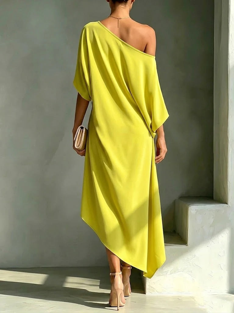 Erica - Fluid One-Shoulder Midi Dress