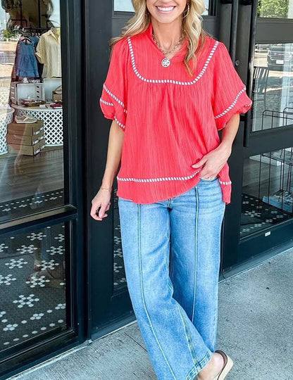 UMGEE Strawberry Contrast Top