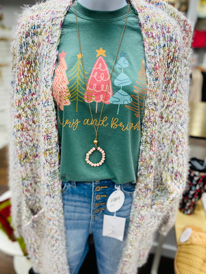 Comfort Colors Green Merry & Bright Tee
