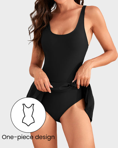 👙Summer Hot Sale 50% OFF💃Women's One Piece Tummy Control Tie Knot Swimsuit