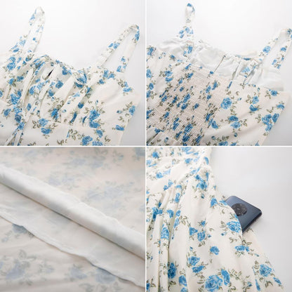 🌸 HOT SELLER | 50% OFF Women's Floral Corset Midi Dress – Summer Vacation Milkmaid Sundress