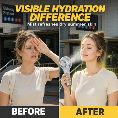 🏖️❄️ 50% OFF TODAY! 💦 Portable Handheld Mist Cooling Fan ✨ Instant Cooling Relief for Hot Summer Days, Travel & Outdoor Activities