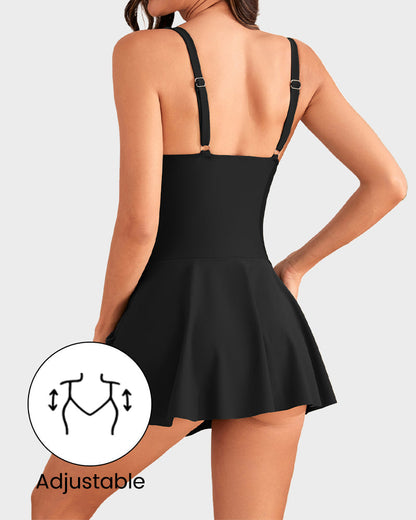 👙Summer Hot Sale 50% OFF💃Women's One Piece Tummy Control Tie Knot Swimsuit