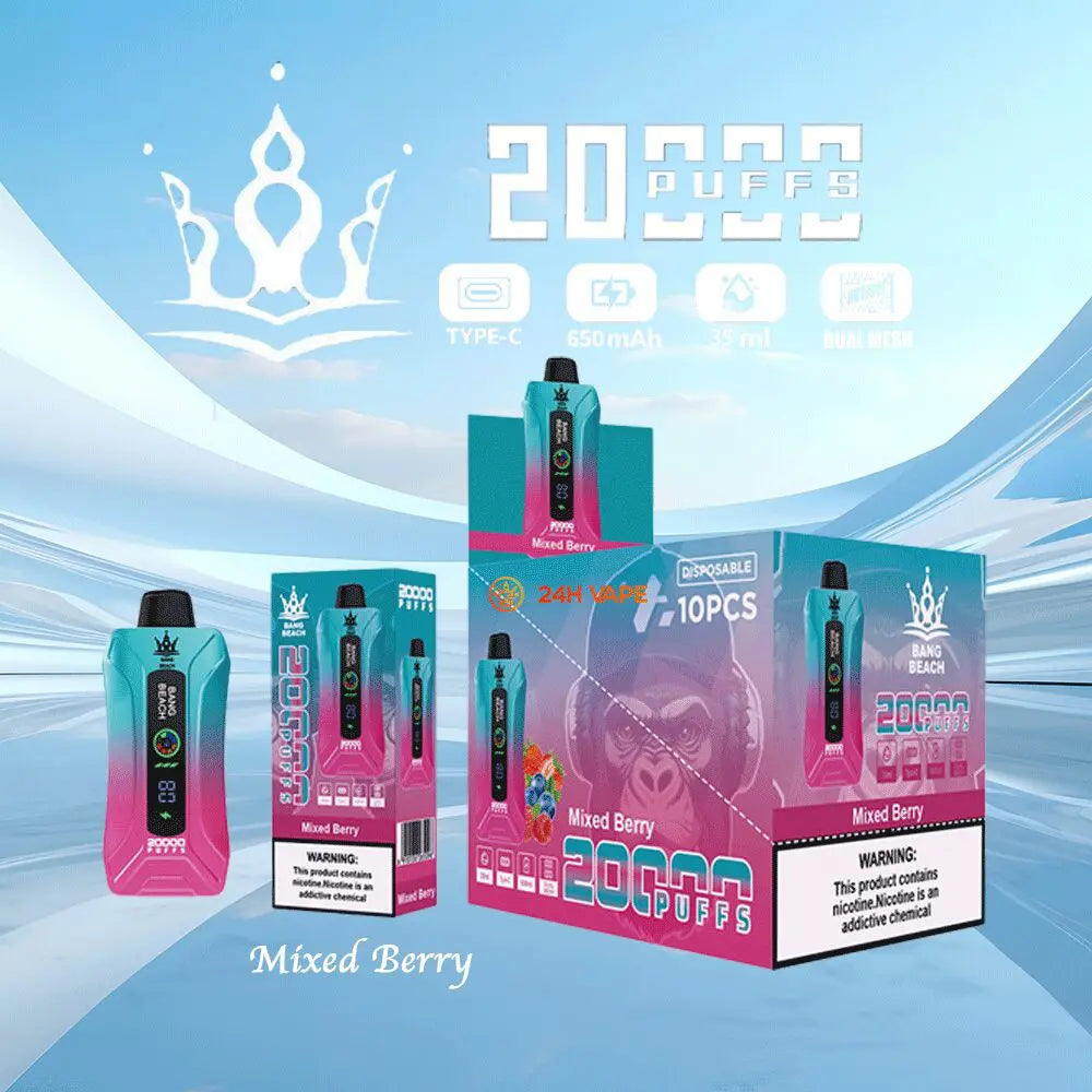 Bang Beach 20000 20K Puffs 0% 2% 3% 5% Nicotine New LED Display Vape Electronic Cigarette Pod