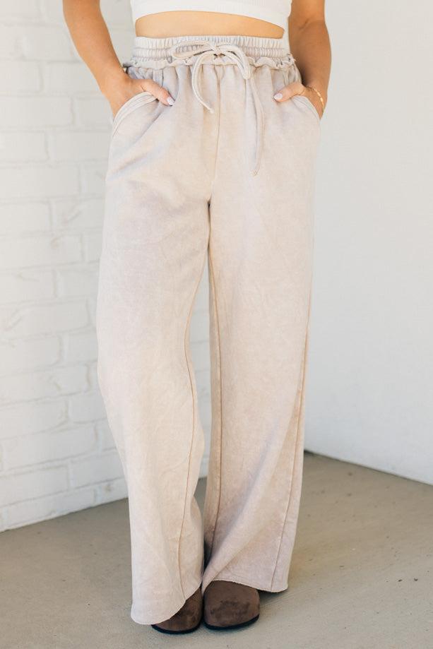 Mineral Wash Full Length Lounge Pant Ash Mocha