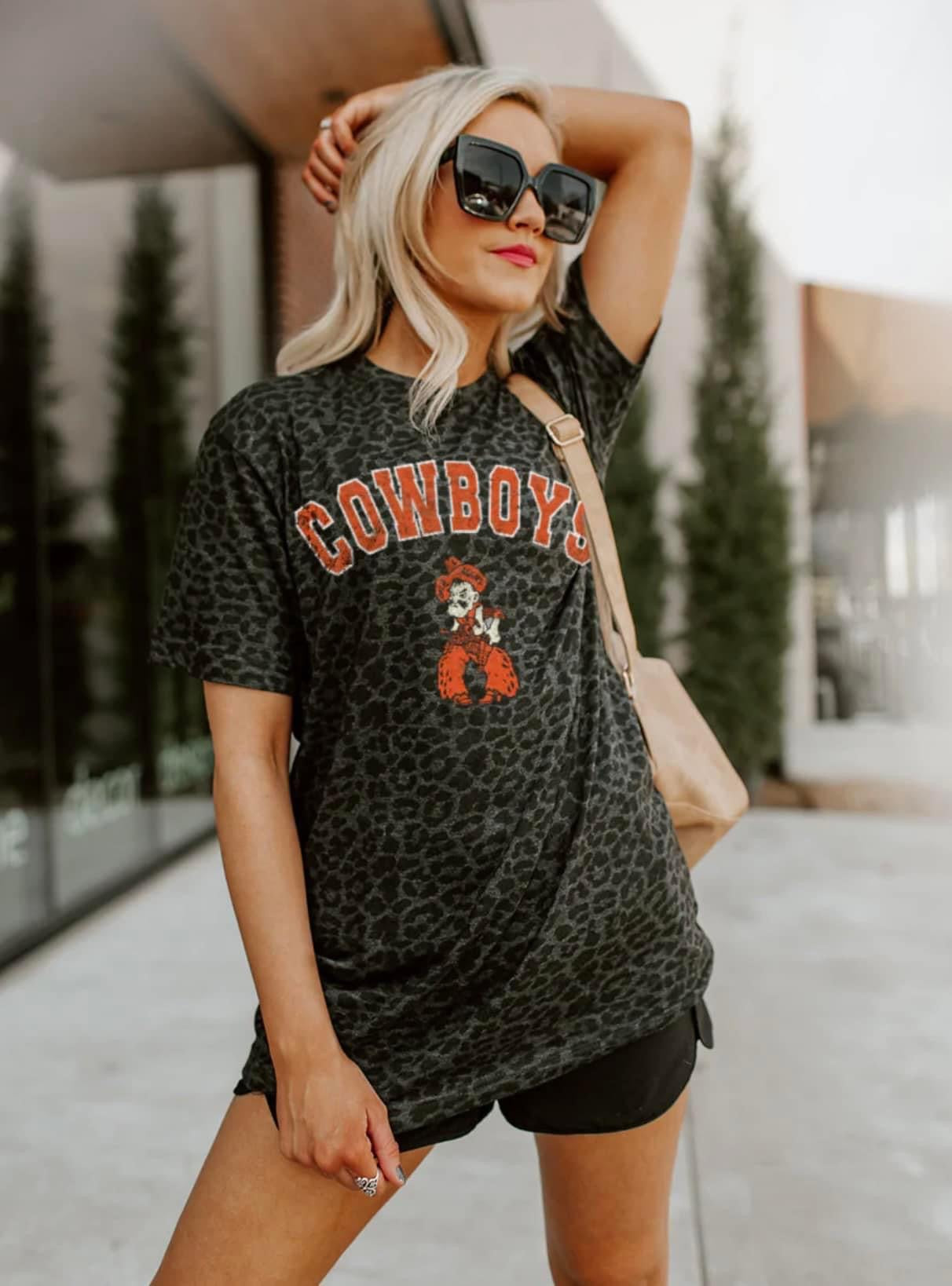 OSU Cowboys Leopard Print Graphic Tee
