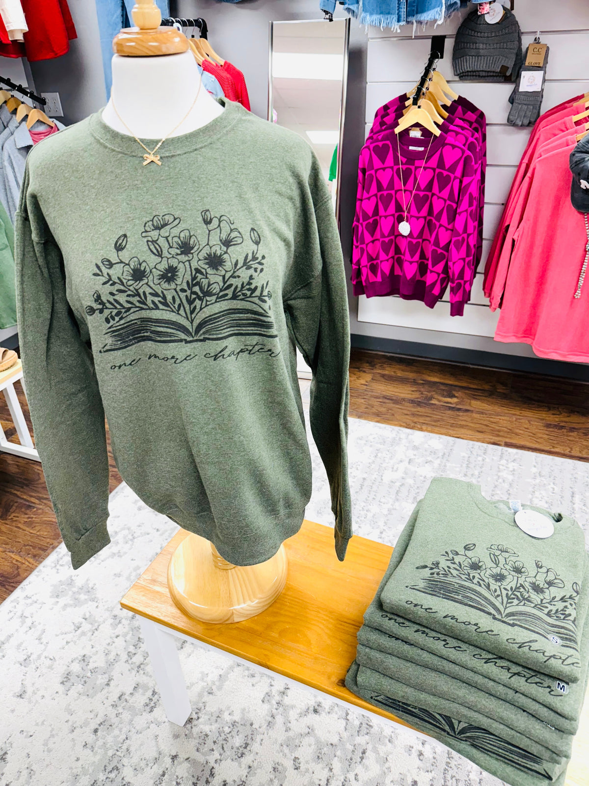 One More Chapter Sweatshirt Heather Green