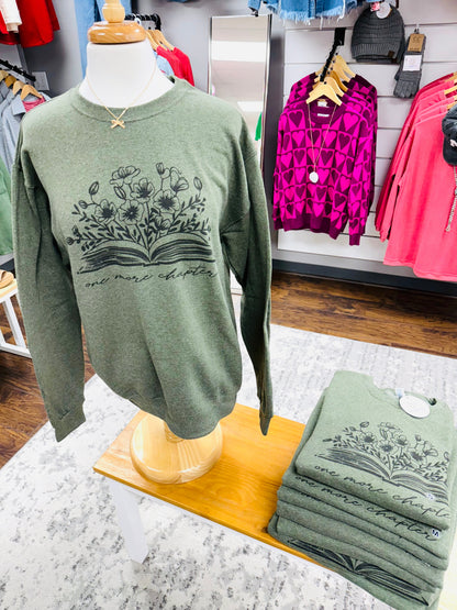 One More Chapter Sweatshirt Heather Green