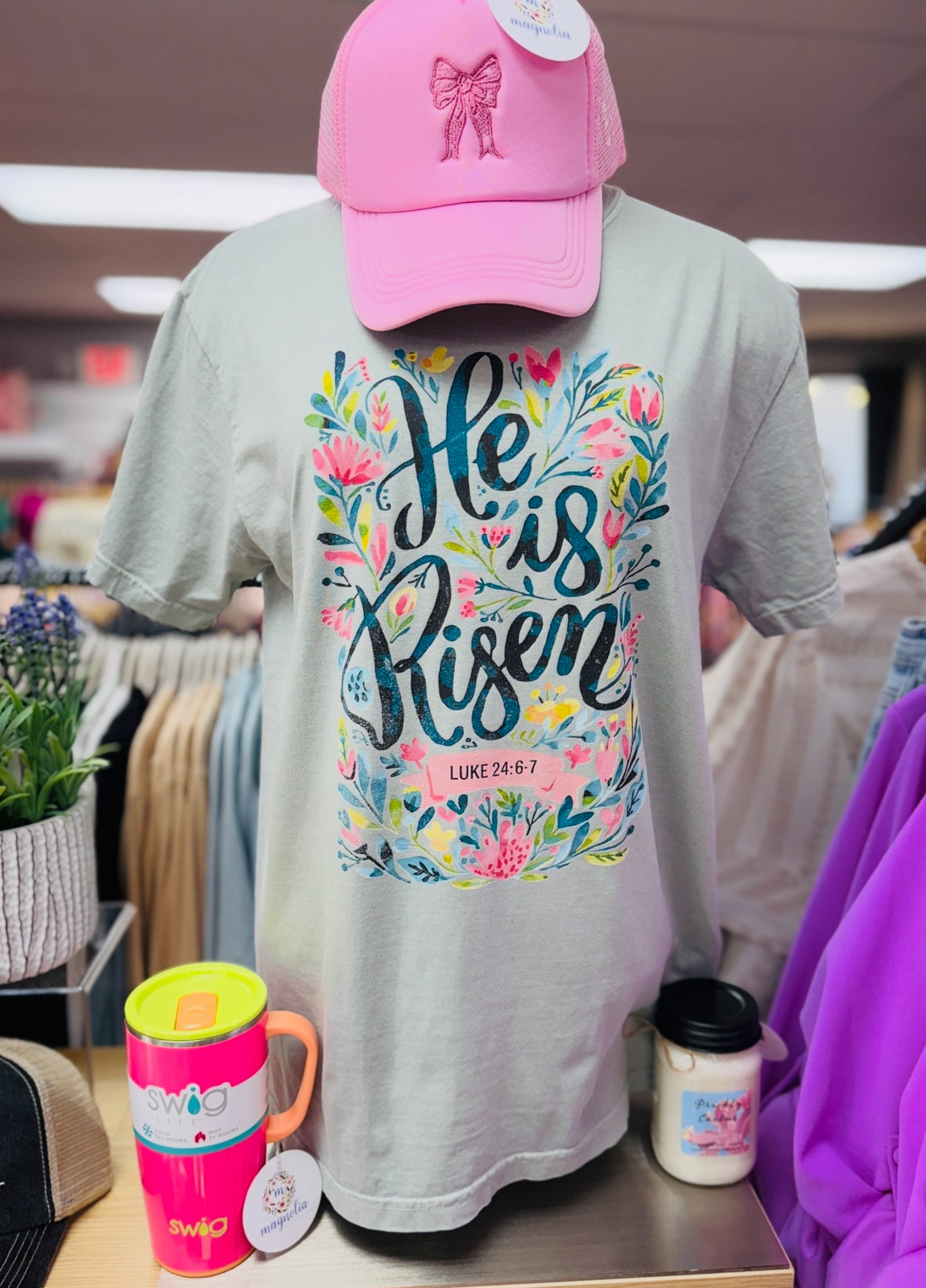 Comfort Colors Floral He Is Risen Tee