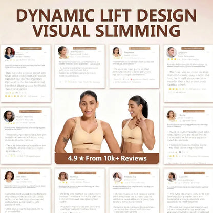 【Postural correction】Women’s Beige Wireless Bra, Soft Breathable Non-removable Moulded Cups, Yoga Fitness Sportswear for Gym & Daily Training