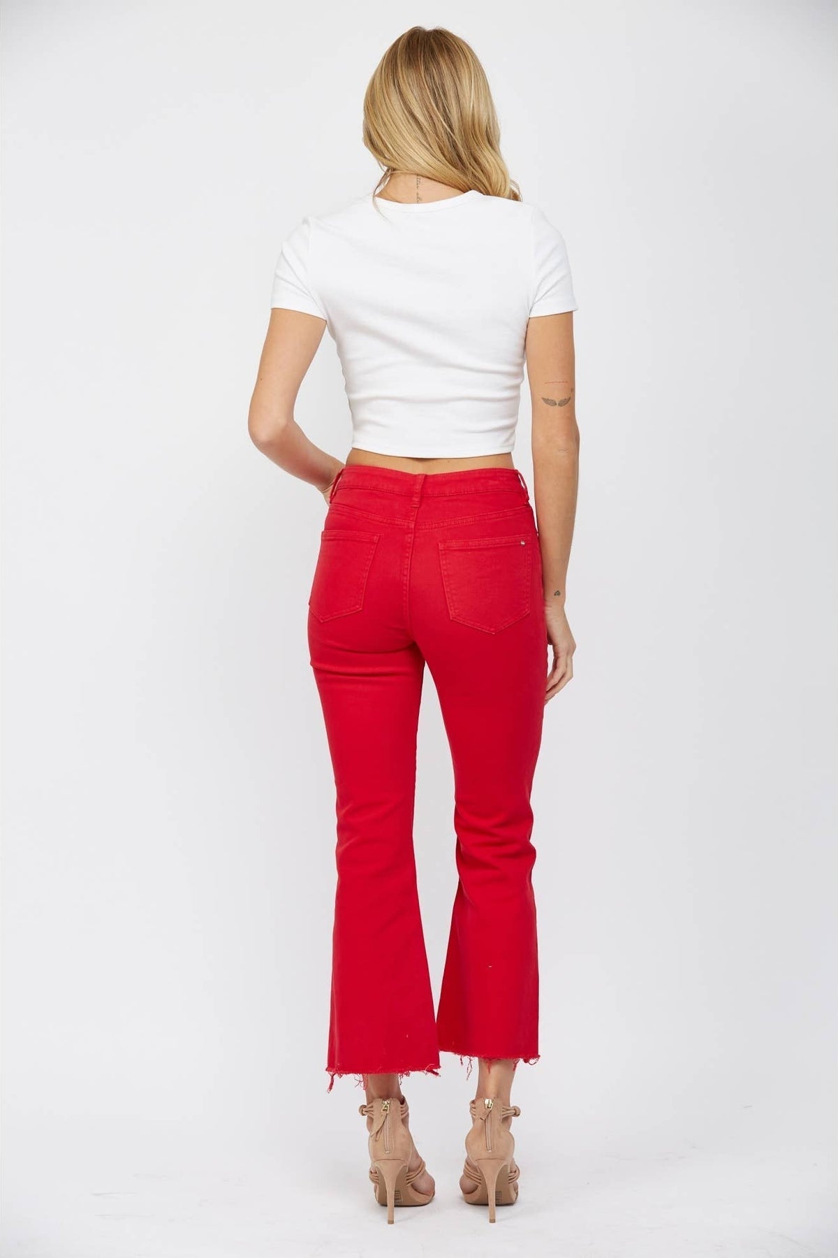 MICA Red Ankle Flare Jean