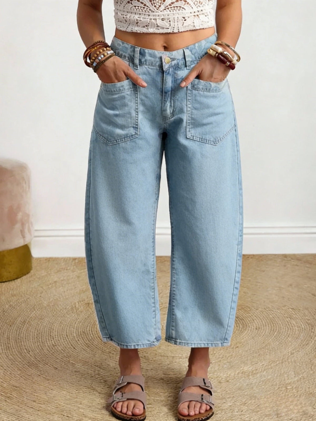 Women's Solid Color Casual Comfortable Jeans