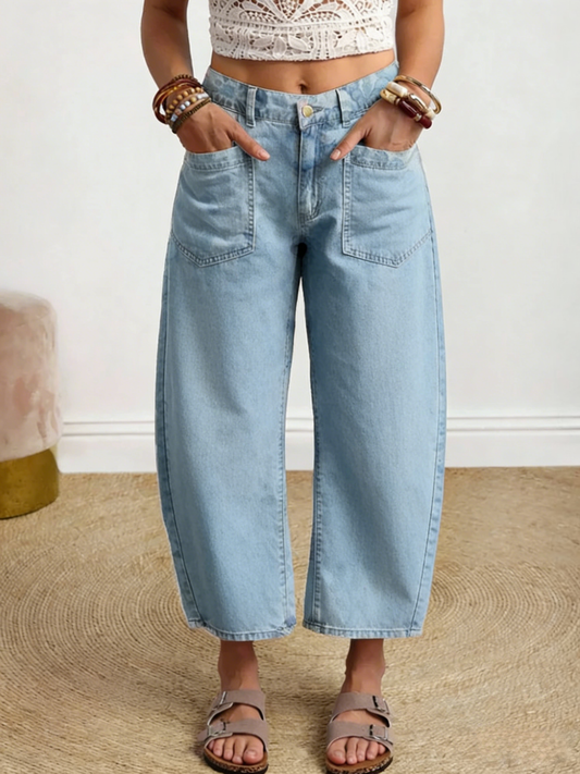Women's Solid Color Casual Comfortable Jeans