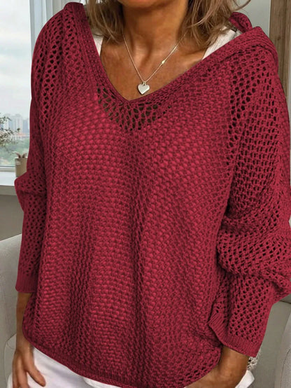 Women's Bohemian Long-Sleeved Hooded Cover-Up
