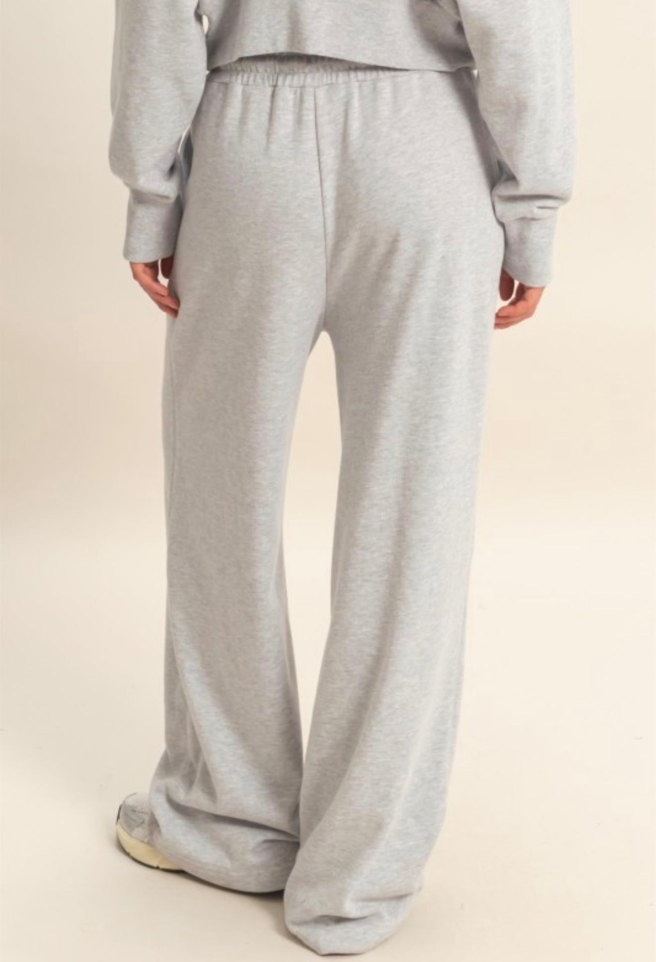 Wide Leg French Terry Pant Grey
