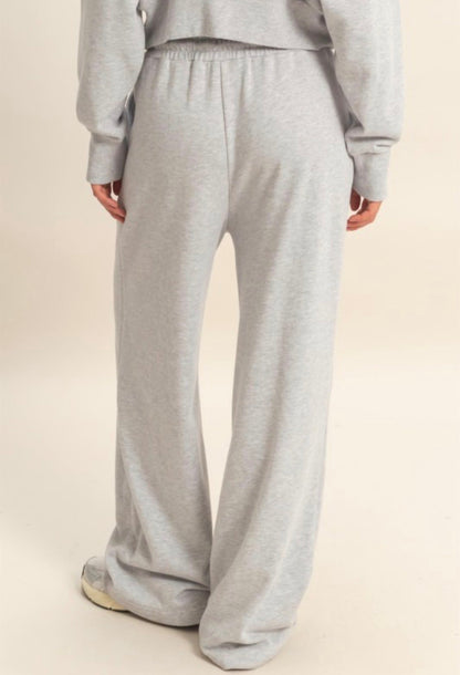 Wide Leg French Terry Pant Grey