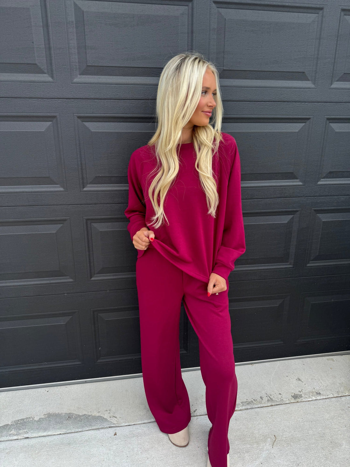 French Ribbed 2PC Set Wine