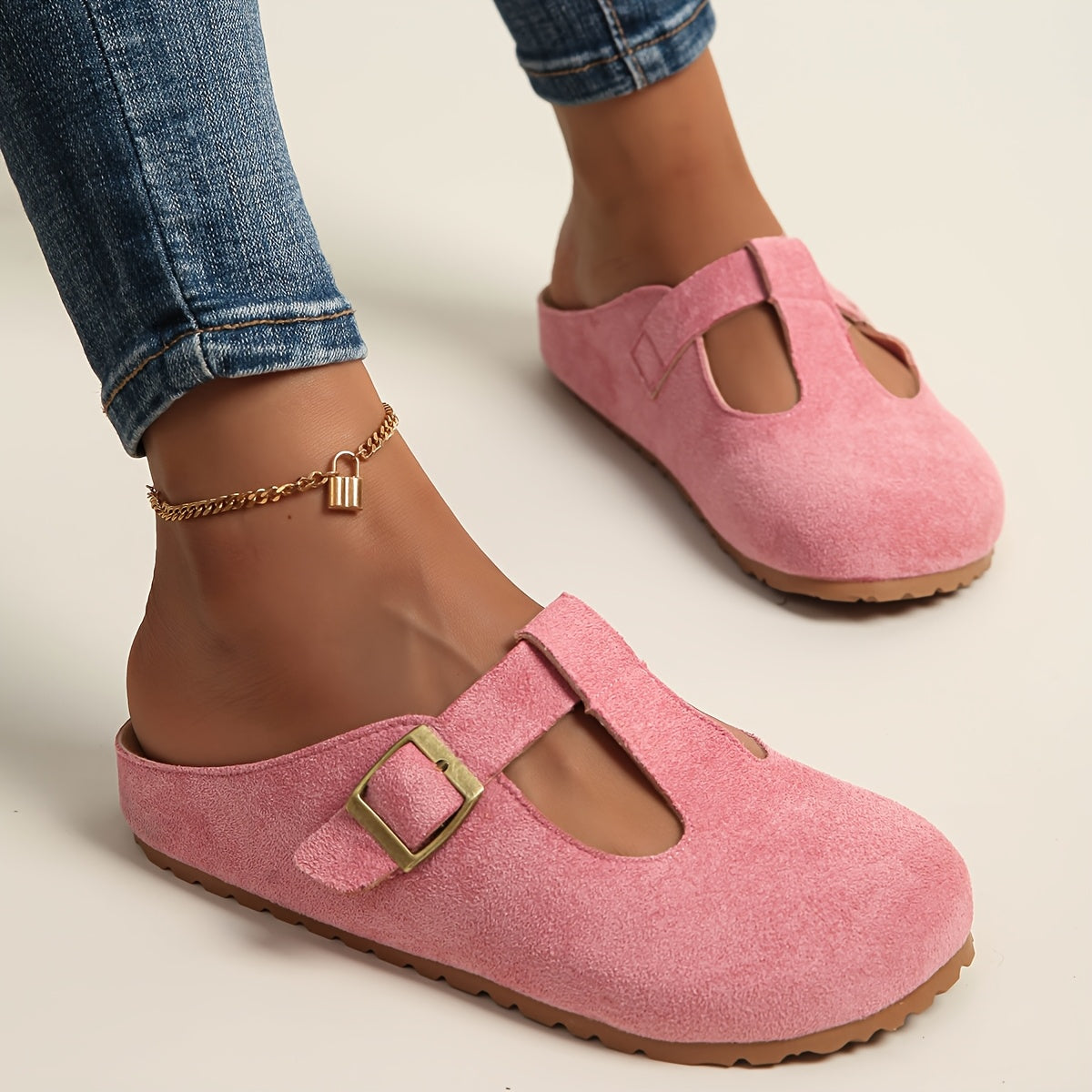 Korae - Buckle T-Strap Clogs