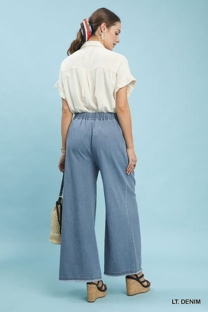UMGEE Denim Washed Wide Leg Pant