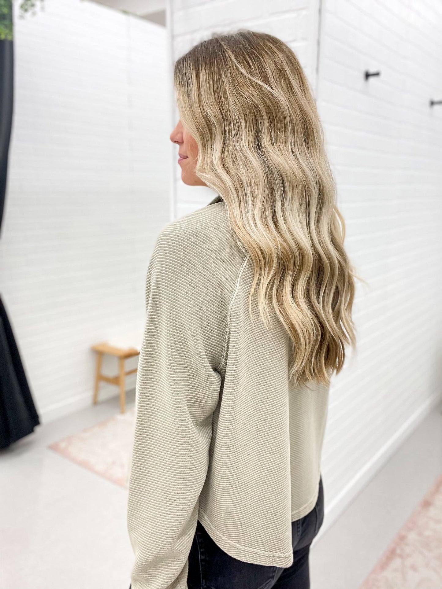 Elevated Basics Snap Henley Pullover Mocha
