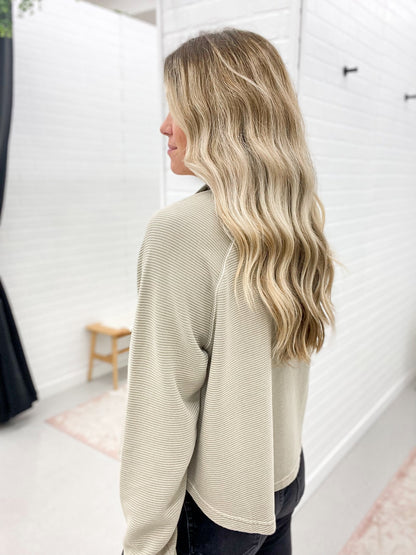 Elevated Basics Snap Henley Pullover Mocha