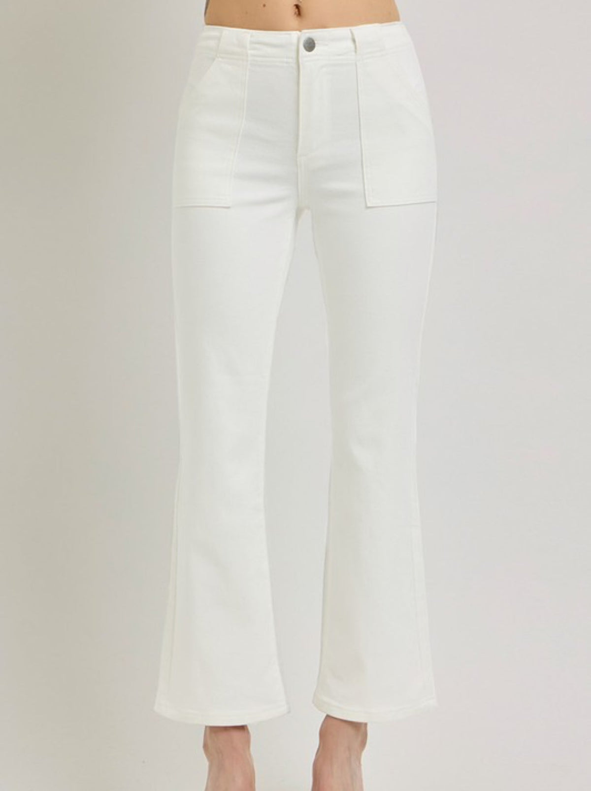 RISEN Hannah White Utility Crop Jean