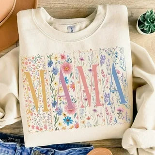 Comfort Colors Boho Floral Mama Tee