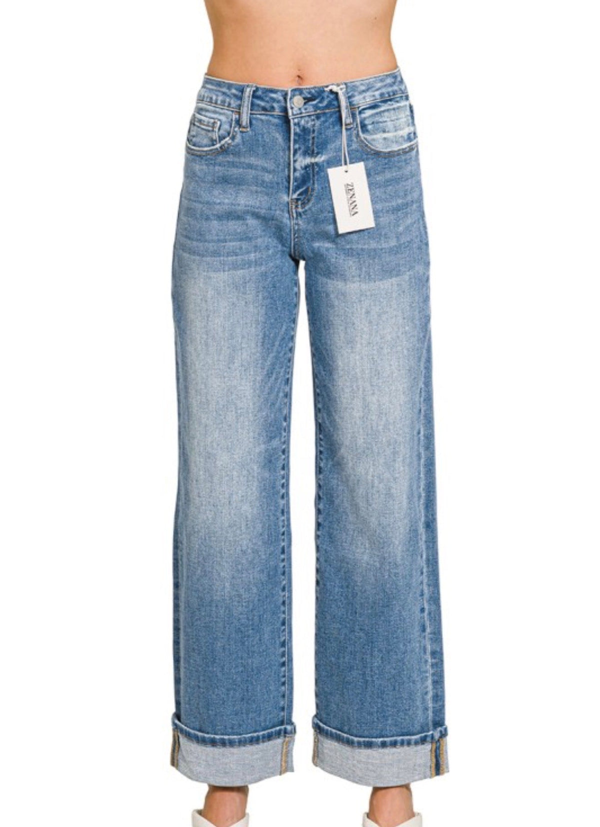 Zenana Frankie Cuffed Jean