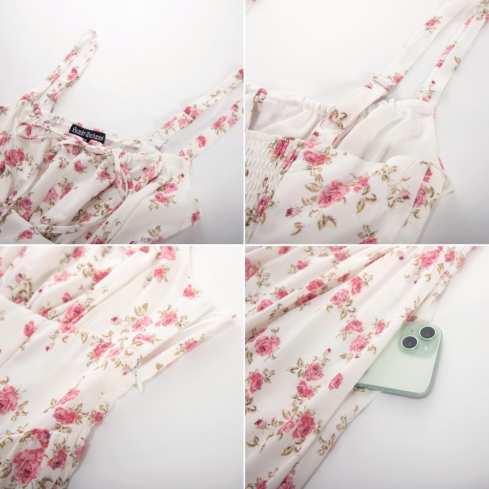 🌸 HOT SELLER | 50% OFF Women's Floral Corset Midi Dress – Summer Vacation Milkmaid Sundress