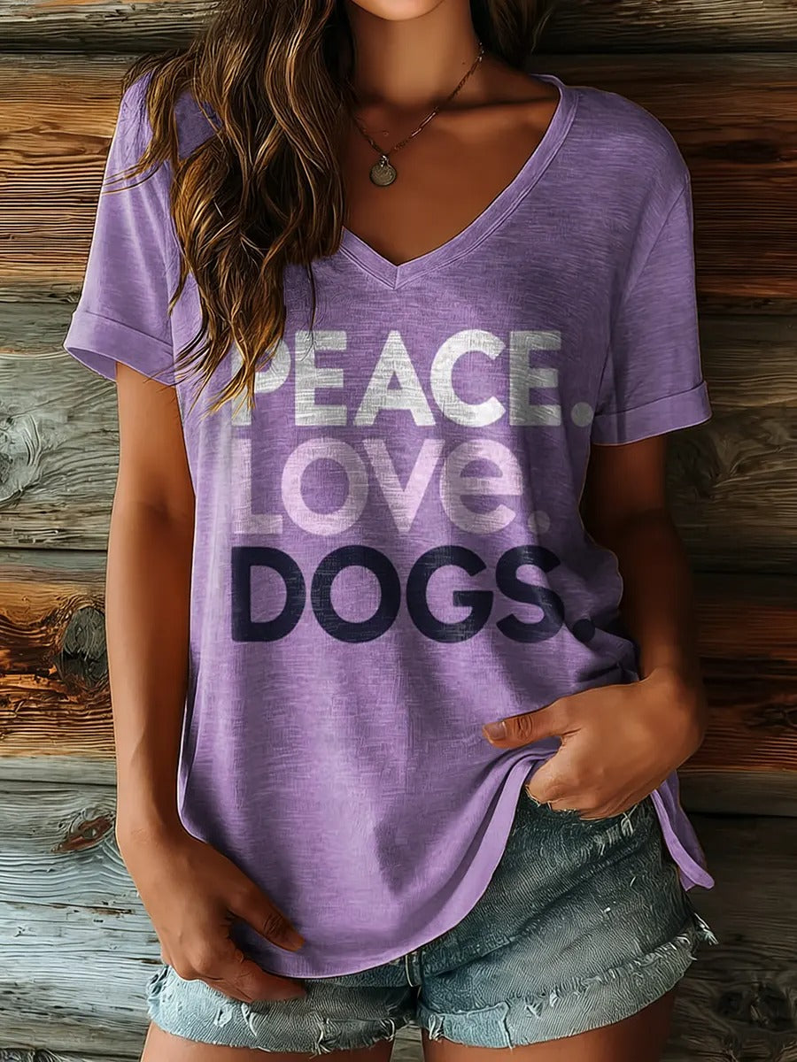 Peace Love Dog Art Print Casual  Sweatshirt