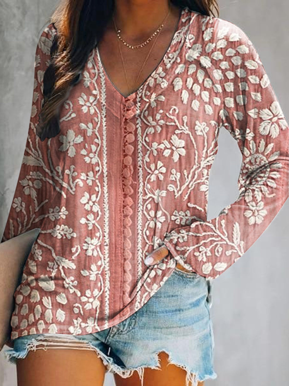 Women's Vintage Ethnic Floral Art Print Sleeveless Cotton Shirt