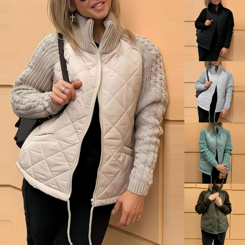 ⏳Time-limited Special⏰Women's Knit Patchwork Puffy Jacket