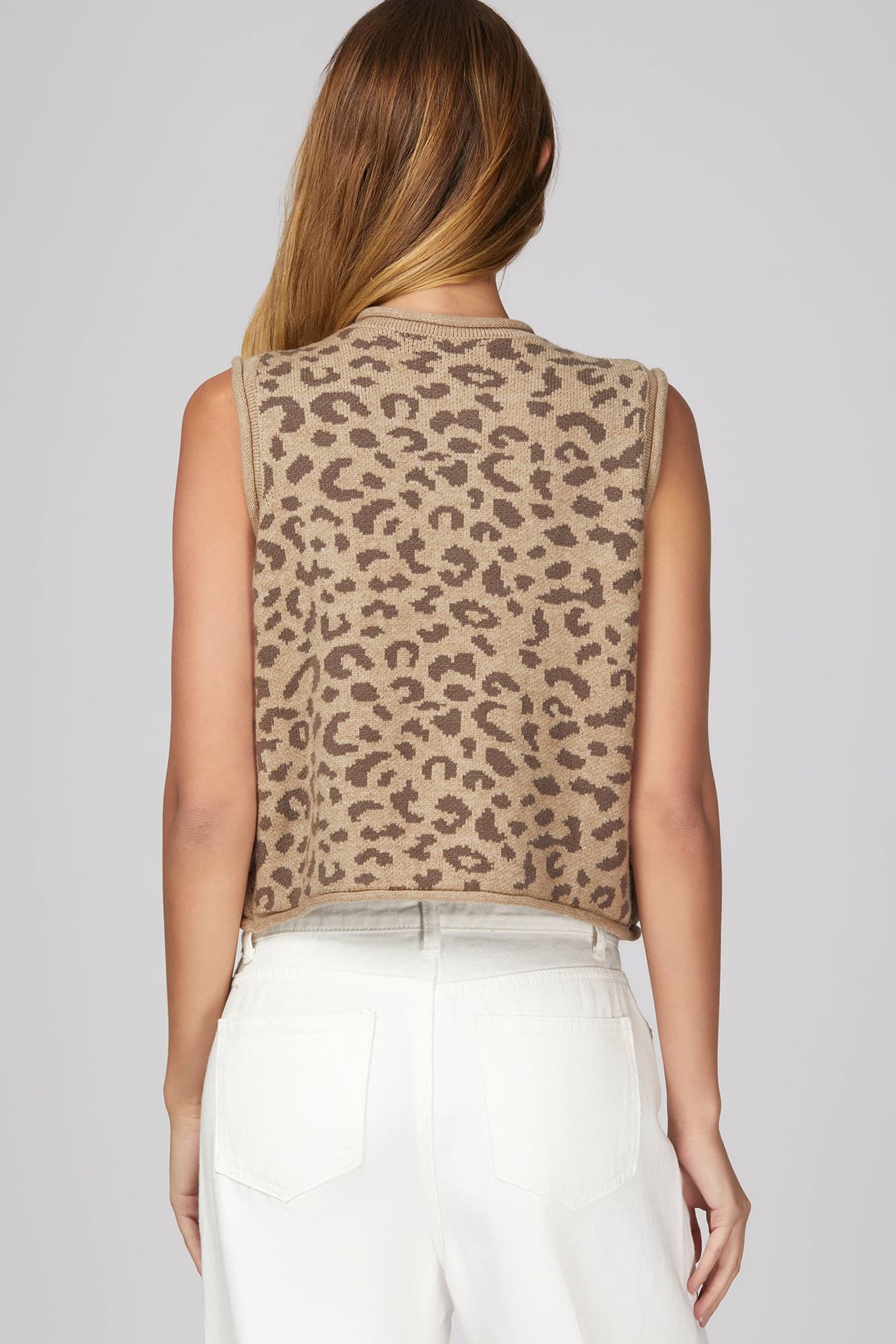 Mocha Leopard Button Sweater