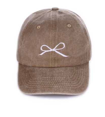 Embroidered Bow Hat