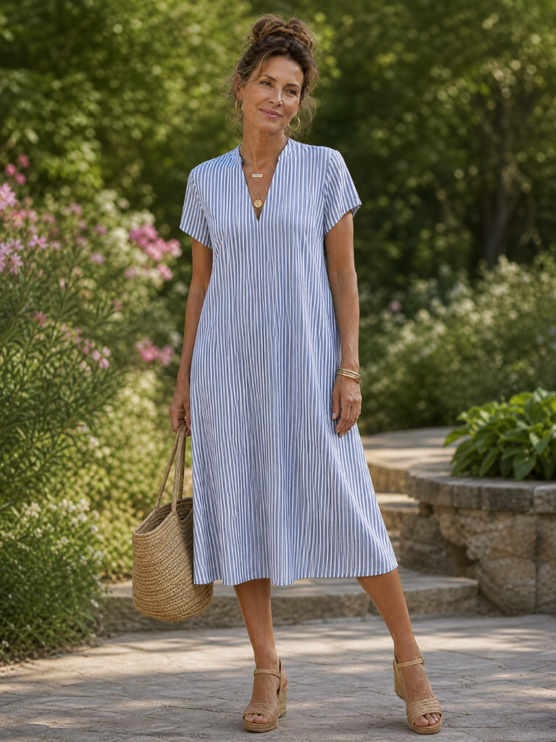 Genevieve - Fluid Midi Shirt Dress