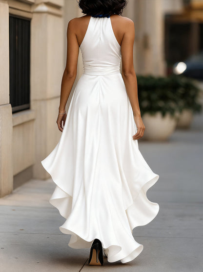 Palmer - Luxe Halter Wrap Maxi Dress