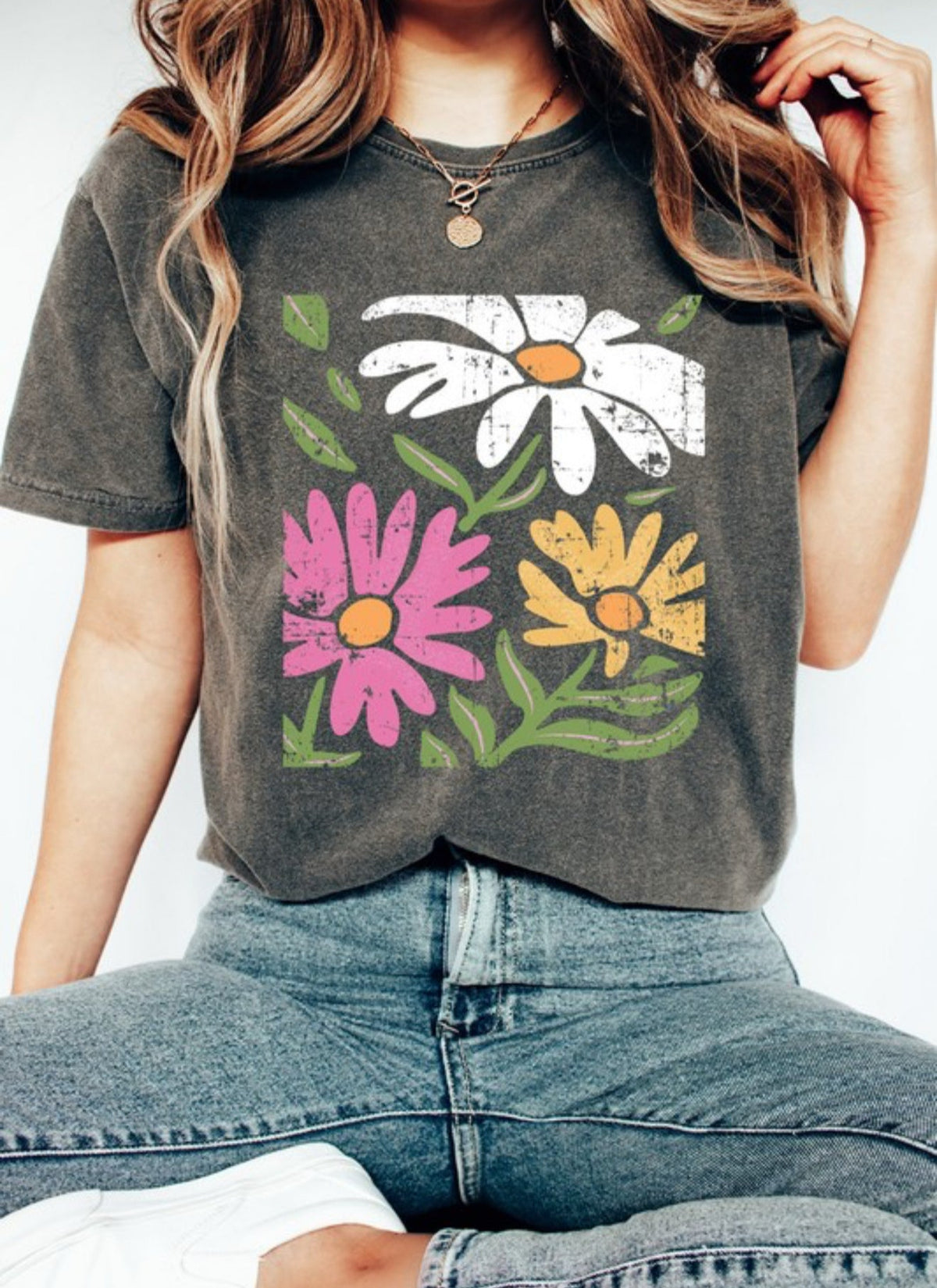 Comfort Colors Triple Floral Daisy Tee