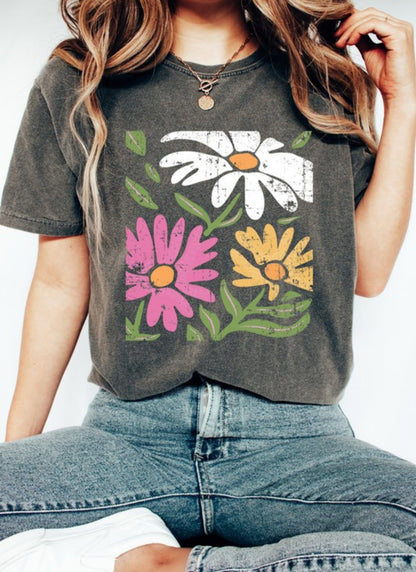 Comfort Colors Triple Floral Daisy Tee