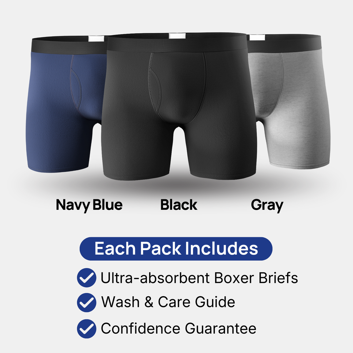 🔥 BUY 1 GET 1 FREE! 💙 Men’s Ultra-Absorbent Incontinence Boxer Briefs ✨ Comfortable Fit, Discreet Protection & All-Day Confidence